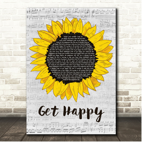 Judy Garland Get Happy Script Sunflower Song Lyric Print