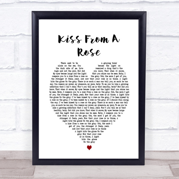 Kiss From A Rose Seal Heart Song Lyric Music Wall Art Print