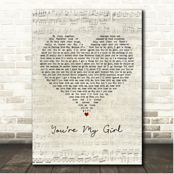 Joss Stone Youre My Girl Script Heart Song Lyric Print