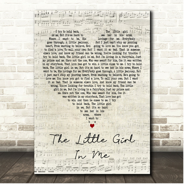 Judy Cheeks The Little Girl In Me Script Heart Song Lyric Print