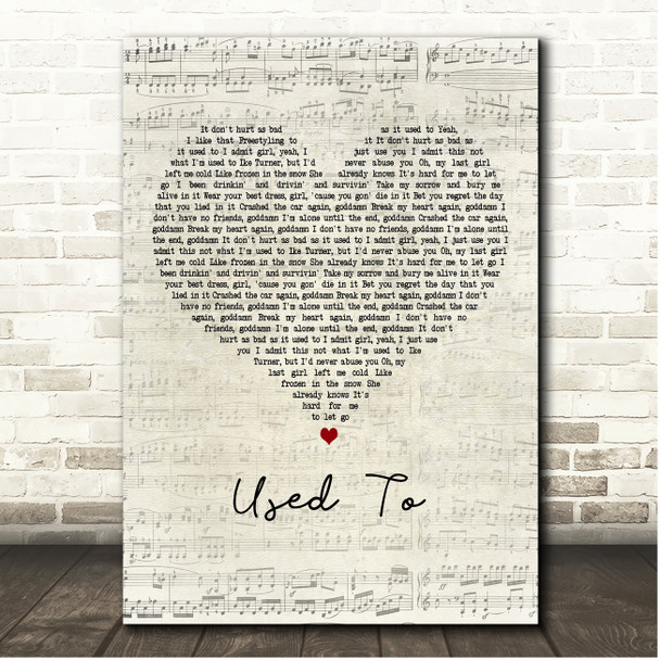 Juice WRLD Used To Script Heart Song Lyric Print