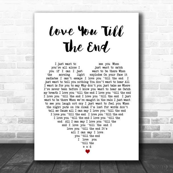 Love You 'Till The End The Pogues Heart Song Lyric Music Wall Art Print