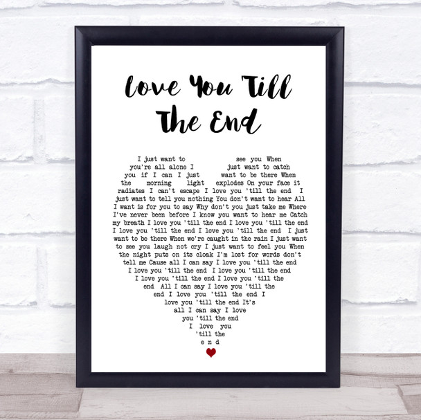 Love You 'Till The End The Pogues Heart Song Lyric Music Wall Art Print