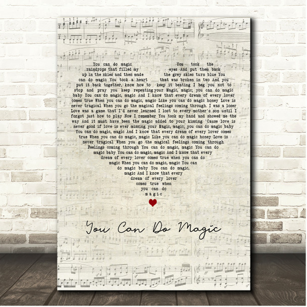 Limmie & Family Cookin' You Can Do Magic Script Heart Song Lyric Print