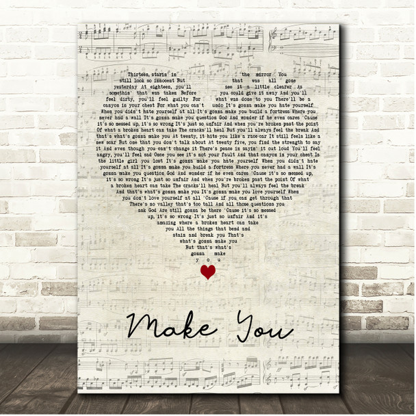 Lindsay Ell Make You Script Heart Song Lyric Print Lindsay Ell Make You Script Heart Song Lyric Print