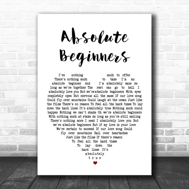 David Bowie Absolute Beginners Heart Song Lyric Music Wall Art Print