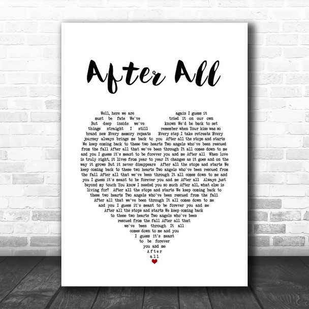 Cher After All Heart Song Lyric Music Wall Art Print