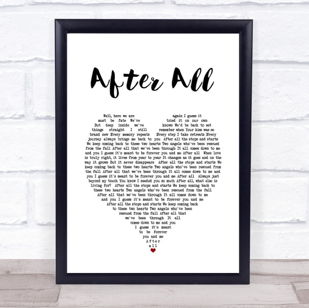 Cher After All Heart Song Lyric Music Wall Art Print