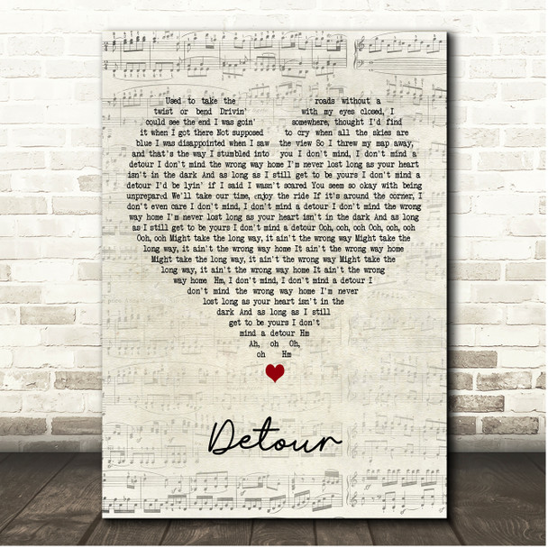 Maren Morris Detour Script Heart Song Lyric Print