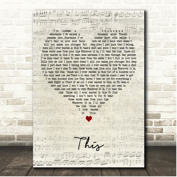 Megan McKenna This Script Heart Song Lyric Print