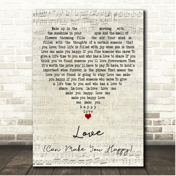 Mercy Love (Can Make You Happy) Script Heart Song Lyric Print