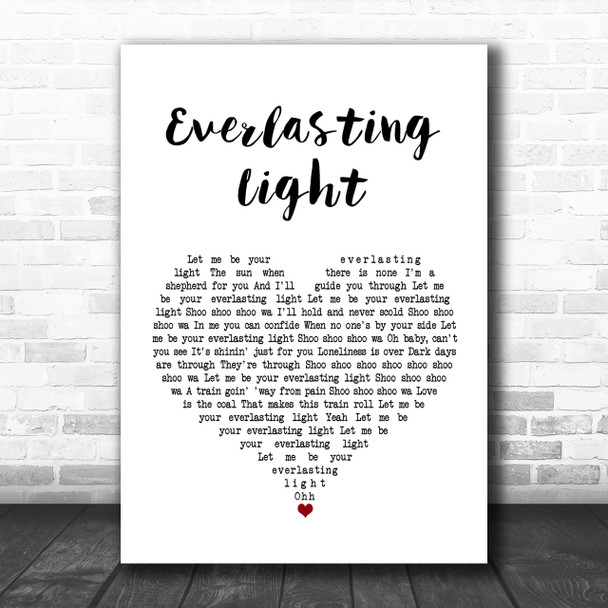 The Black Keys Everlasting Light White Heart Song Lyric Music Wall Art Print