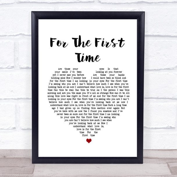 Rod Stewart For The First Time White Heart Song Lyric Music Wall Art Print