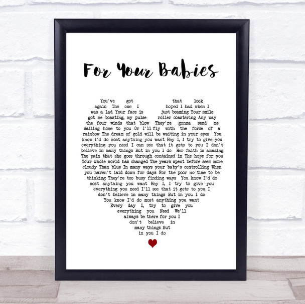 Simply Red For Your Babies Heart Song Lyric Music Wall Art Print