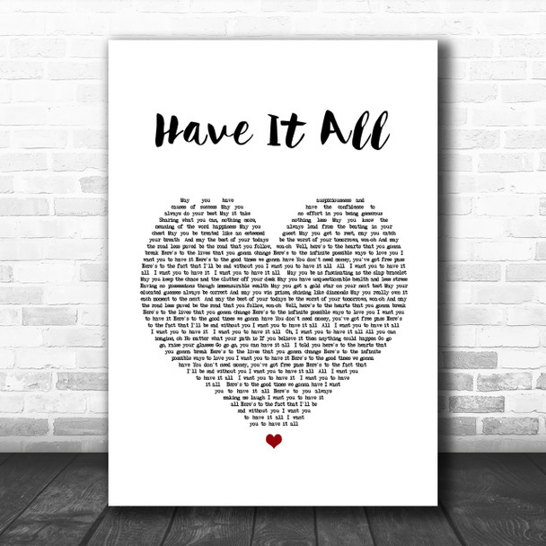 Jason Mraz Have It All Heart Song Lyric Music Wall Art Print