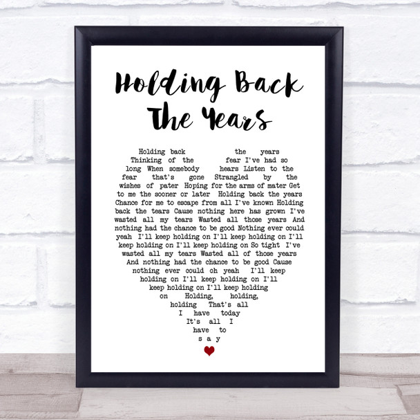Simply Red Holding Back The Years Heart Song Lyric Music Wall Art Print