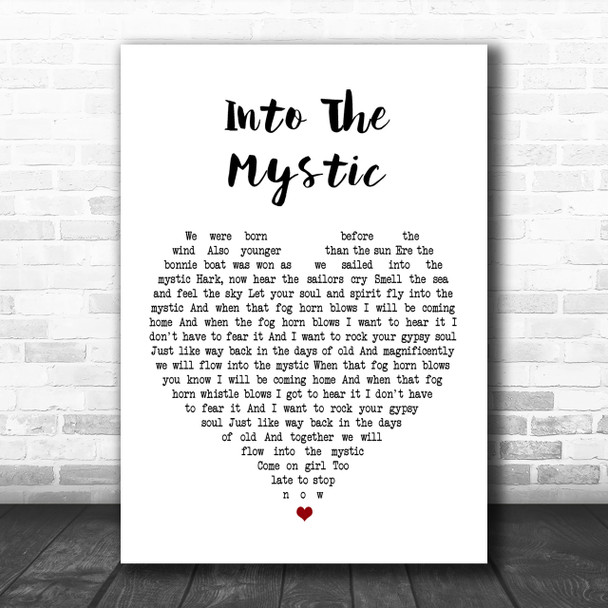 Van Morrison Into The Mystic Heart Song Lyric Music Wall Art Print