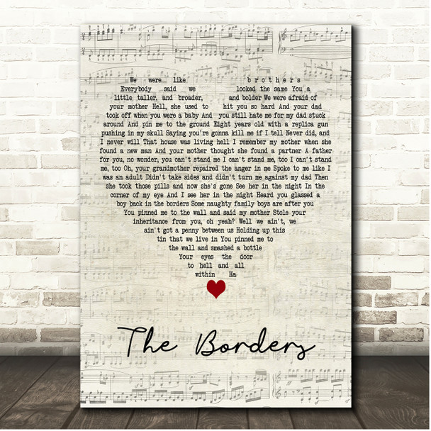 Sam Fender The Borders Script Heart Song Lyric Print