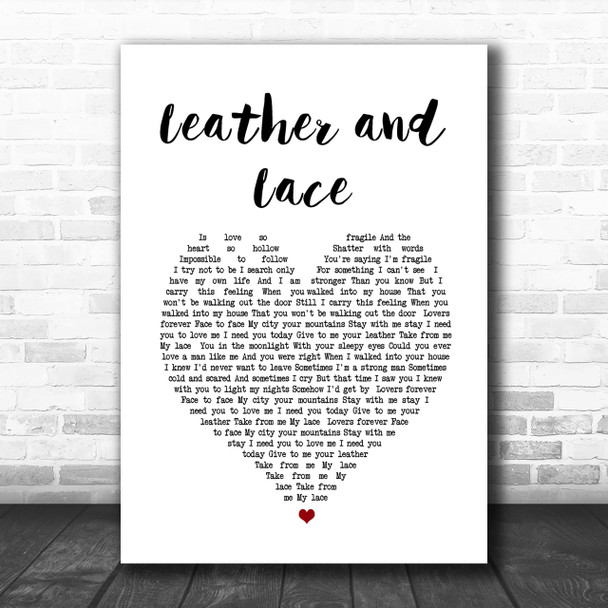 Stevie Nicks Leather And Lace Heart Song Lyric Music Wall Art Print