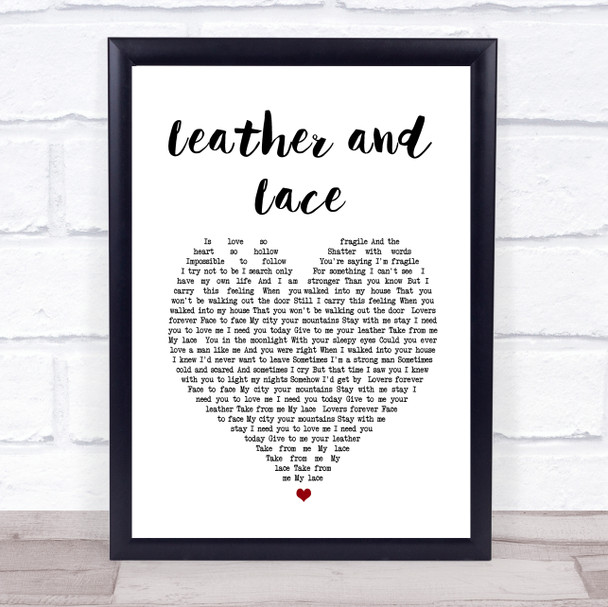 Stevie Nicks Leather And Lace Heart Song Lyric Music Wall Art Print