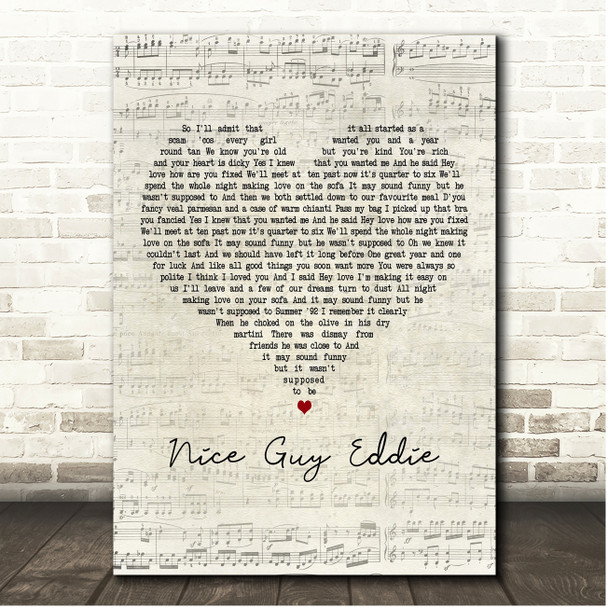 Sleeper Nice Guy Eddie Script Heart Song Lyric Print