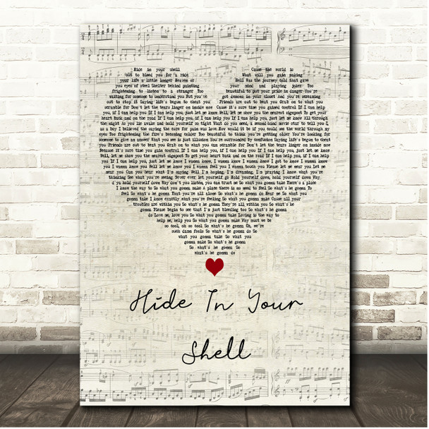 Supertramp Hide In Your Shell Script Heart Song Lyric Print