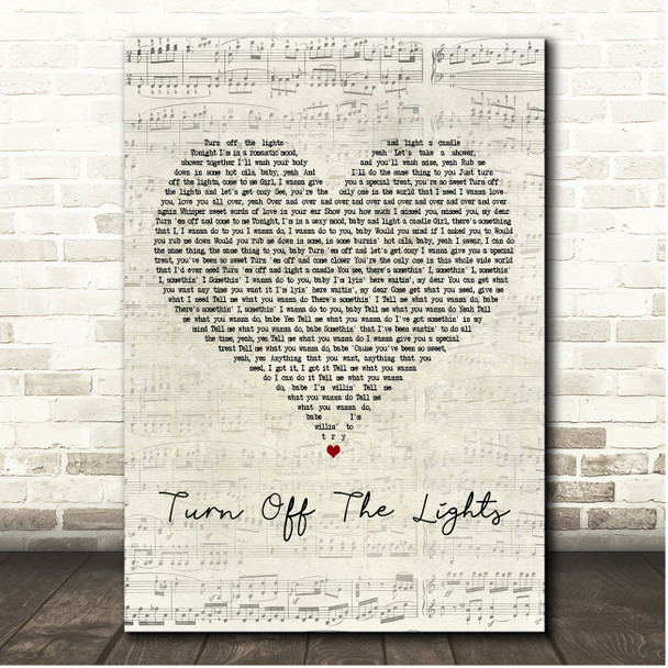 Teddy Pendergrass Turn Off The Lights Script Heart Song Lyric Print