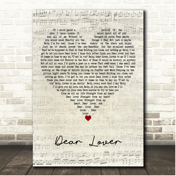 Teena Marie Dear Lover Script Heart Song Lyric Print