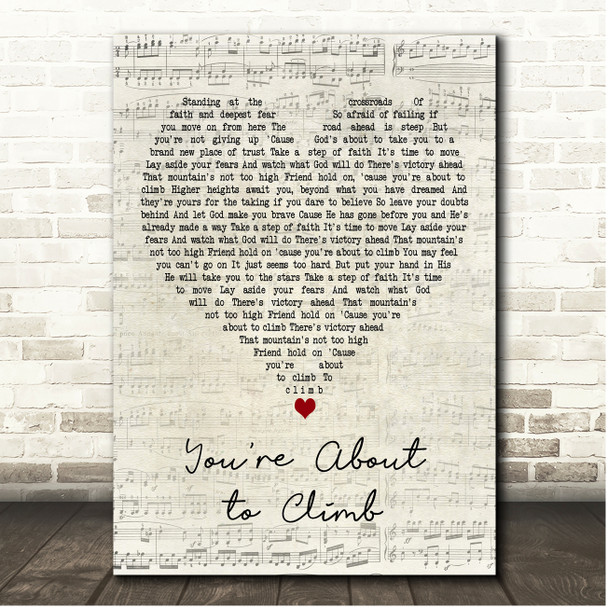 The Collingsworth Family You're About to Climb Script Heart Song Lyric Print