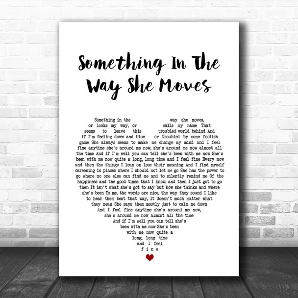 James Taylor Something In The Way She Moves Heart Song Lyric Music Wall Art Print