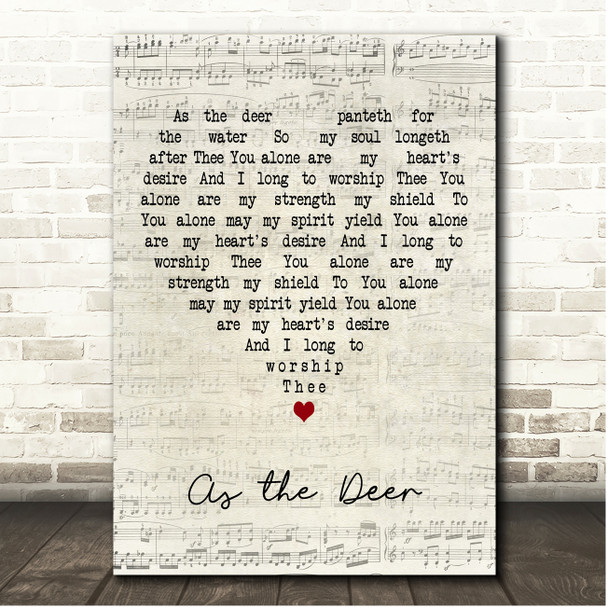 The Maranatha! Singers As the Deer Script Heart Song Lyric Print