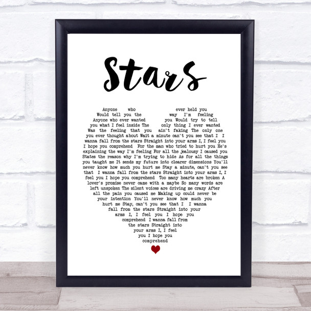 Simply Red Stars Heart Song Lyric Music Wall Art Print