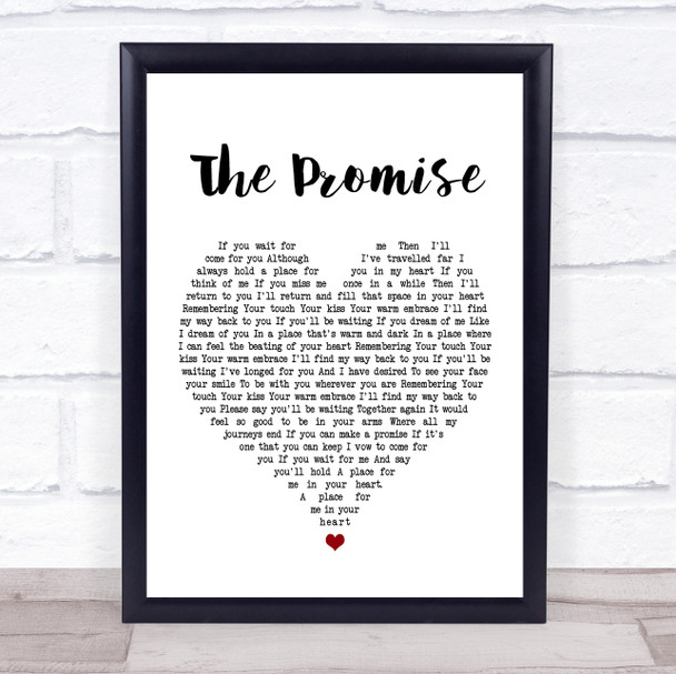 Tracy Chapman The Promise White Heart Song Lyric Music Wall Art Print