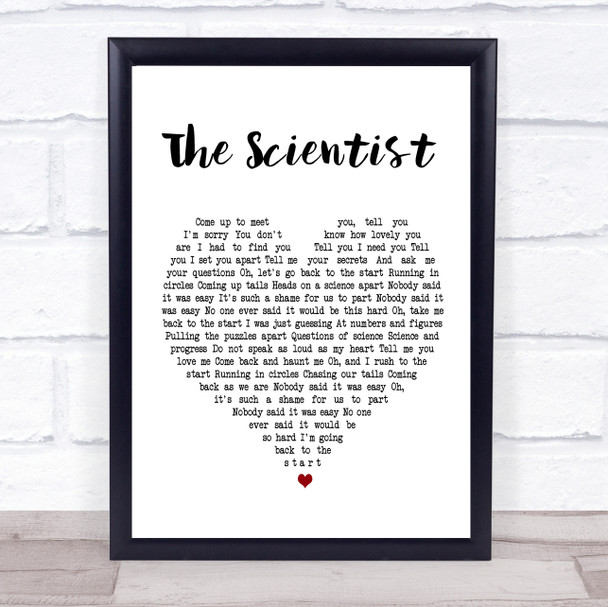 Coldplay The Scientist Heart Song Lyric Music Wall Art Print
