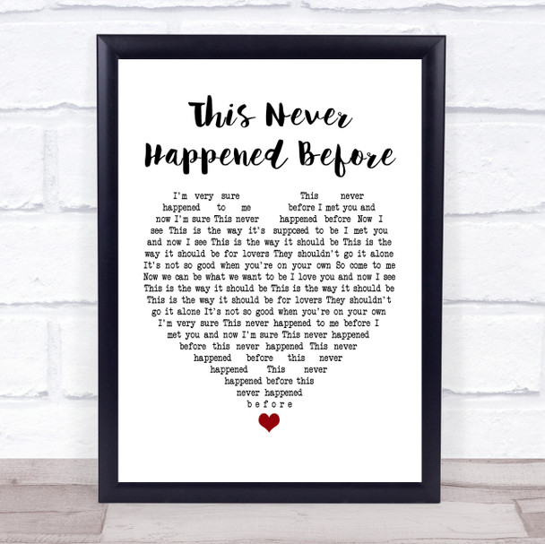 Paul McCartney This Never Happened Before White Heart Song Lyric Music Wall Art Print