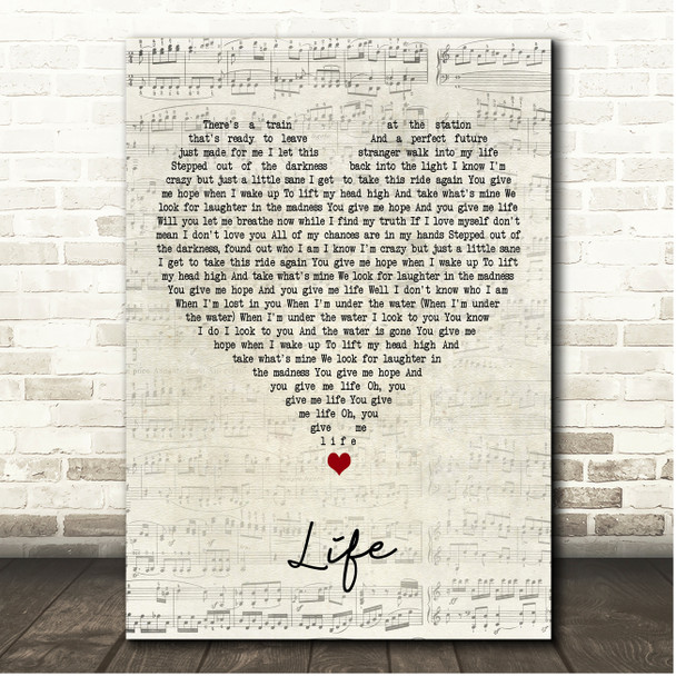Boy George & Culture Club Life Script Heart Song Lyric Print
