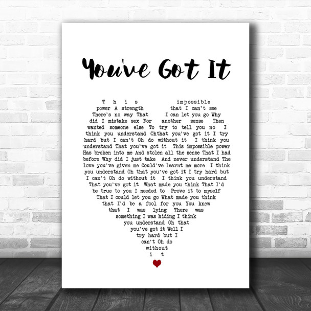 Simply Red You've Got It Heart Song Lyric Music Wall Art Print