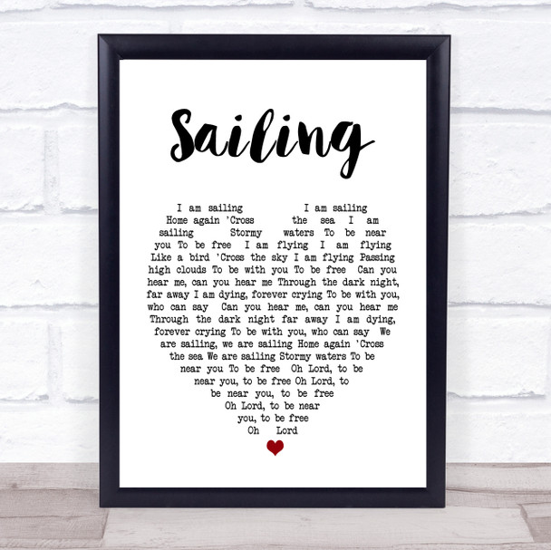 Sailing Rod Stewart Heart Song Lyric Music Wall Art Print
