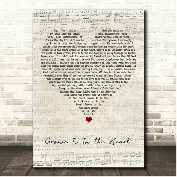 Deee-Lite Groove Is In the Heart Script Heart Song Lyric Print