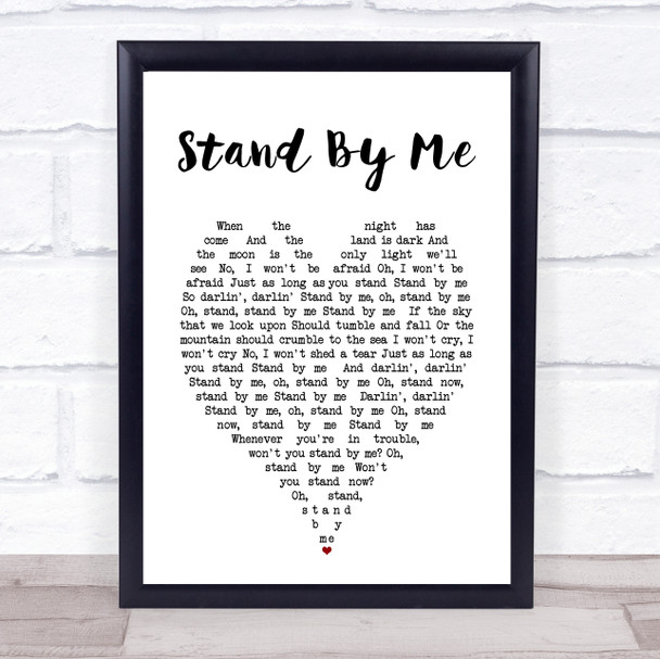 Stand By Me Ben E King Heart Song Lyric Music Wall Art Print