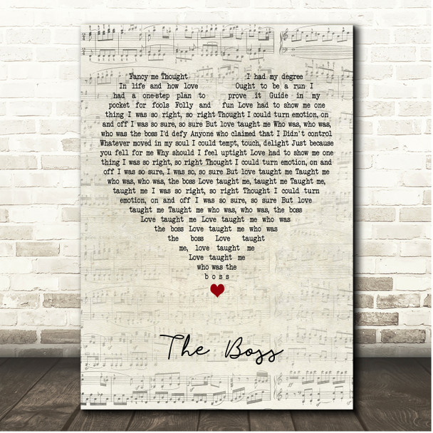 Diana Ross The Boss Script Heart Song Lyric Print