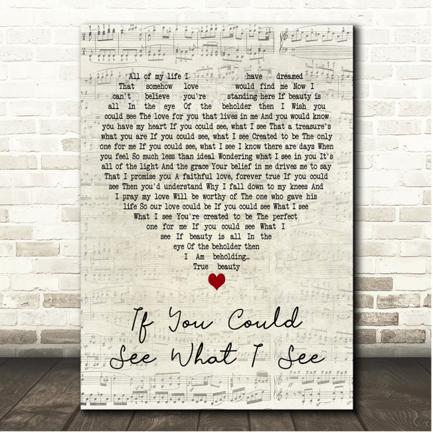 Geoff Moore If You Could See What I See Script Heart Song Lyric Print