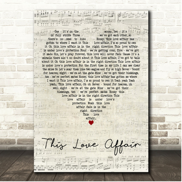 Gloria Gaynor This Love Affair Script Heart Song Lyric Print