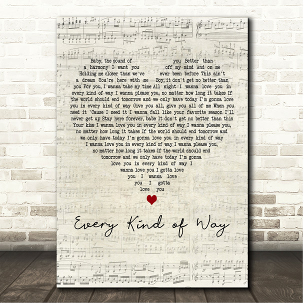 H.E.R. Every Kind of Way Script Heart Song Lyric Print