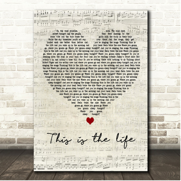 Amy MacDonald This Is the Life Script Heart Song Lyric Print