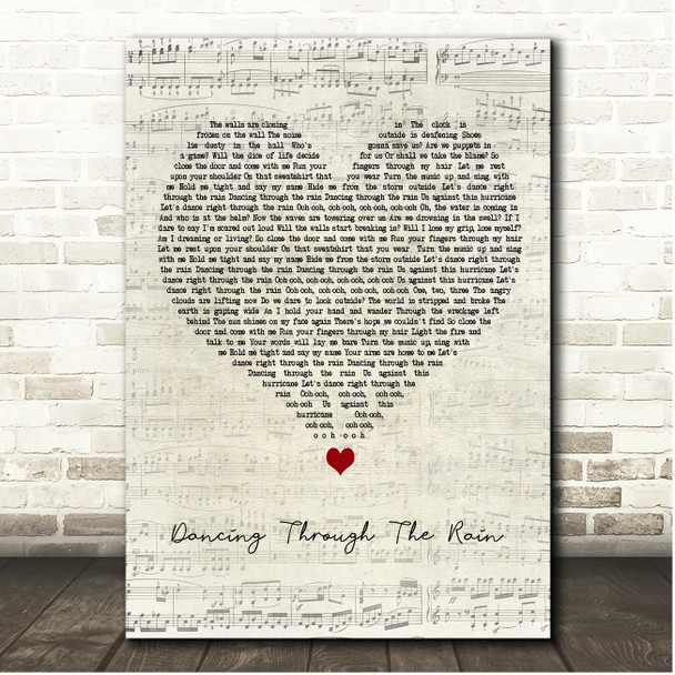 Jack Savoretti Dancing Through The Rain Script Heart Song Lyric Print