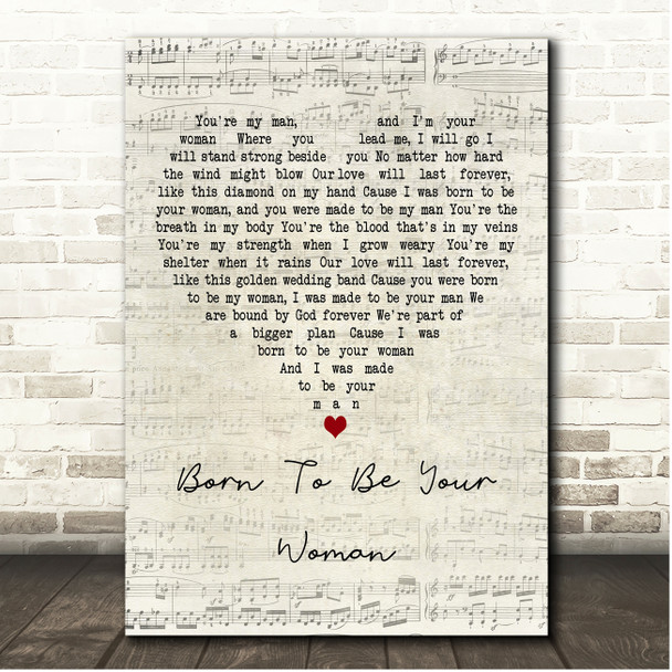 Joey + Rory Born To Be Your Woman Script Heart Song Lyric Print