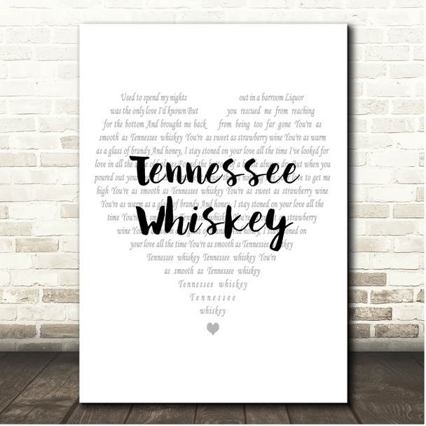 Chris Stapleton Tennessee Whiskey Simple Heart Pale Grey Song Lyric Print