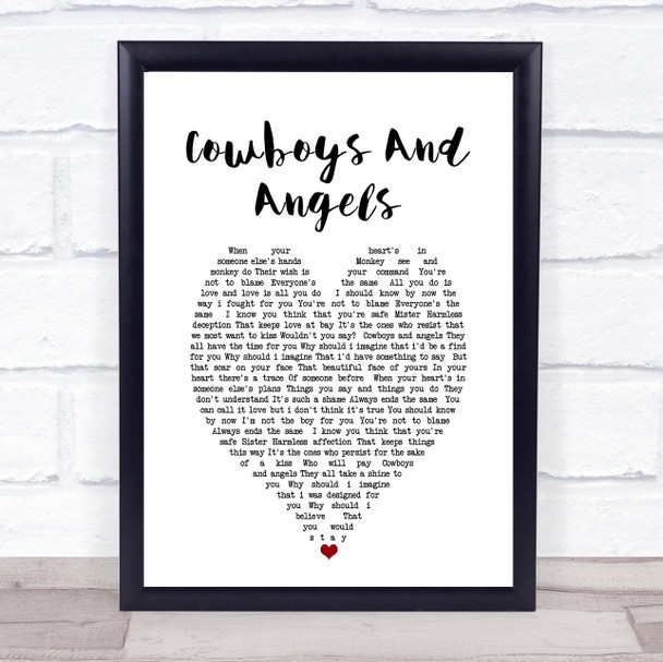 George Michael Cowboys And Angels Heart Song Lyric Music Wall Art Print