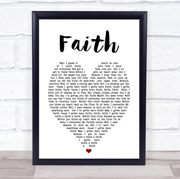 George Michael Faith Heart Song Lyric Music Wall Art Print